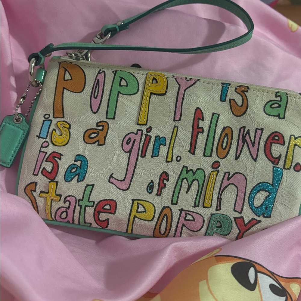 Coach Poppy is Love Wristlet EUC